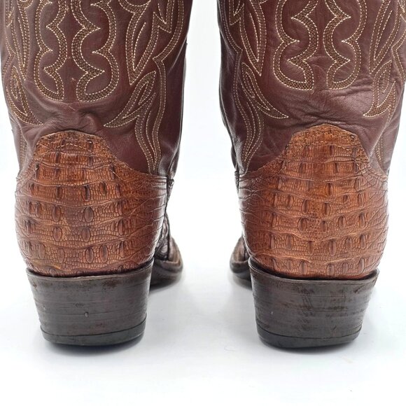 Vintage Justin Boots Rare Exotic Hornback Alligator 10D Cowboy Western Boots CBC - Picture 6 of 14